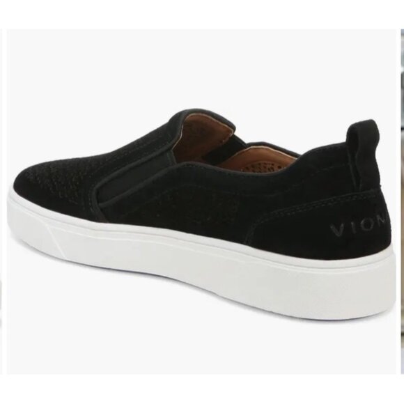 Vionic Kimmie Perferated Black Size 8.5 Sneaker Arch Comfort Suede - Picture 8 of 13